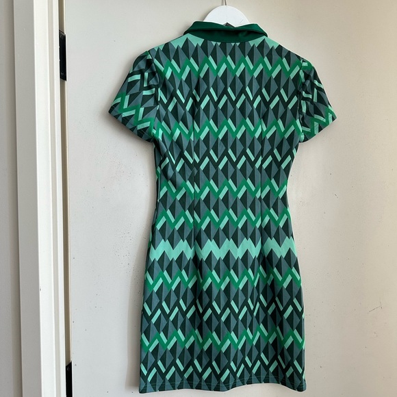 Shein Geo Print Quarter Button Dress - Picture 4 of 7